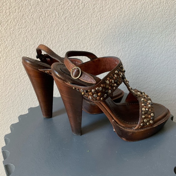 $75🔥 Brown platform Frye sandals size 8.5US - Picture 4 of 9